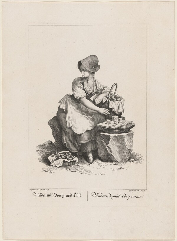 Mädel mit Honig und Obst (Girl Selling Honey and Fruit)