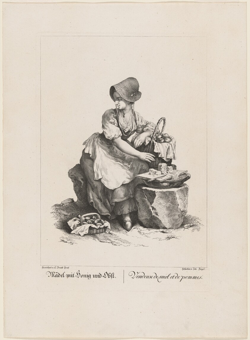 Mädel mit Honig und Obst (Girl Selling Honey and Fruit)