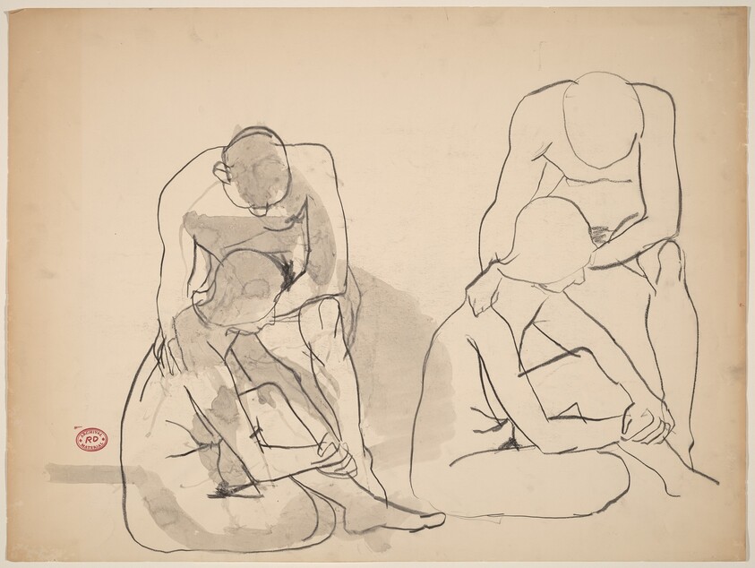 Untitled [two studies of a nude couple]