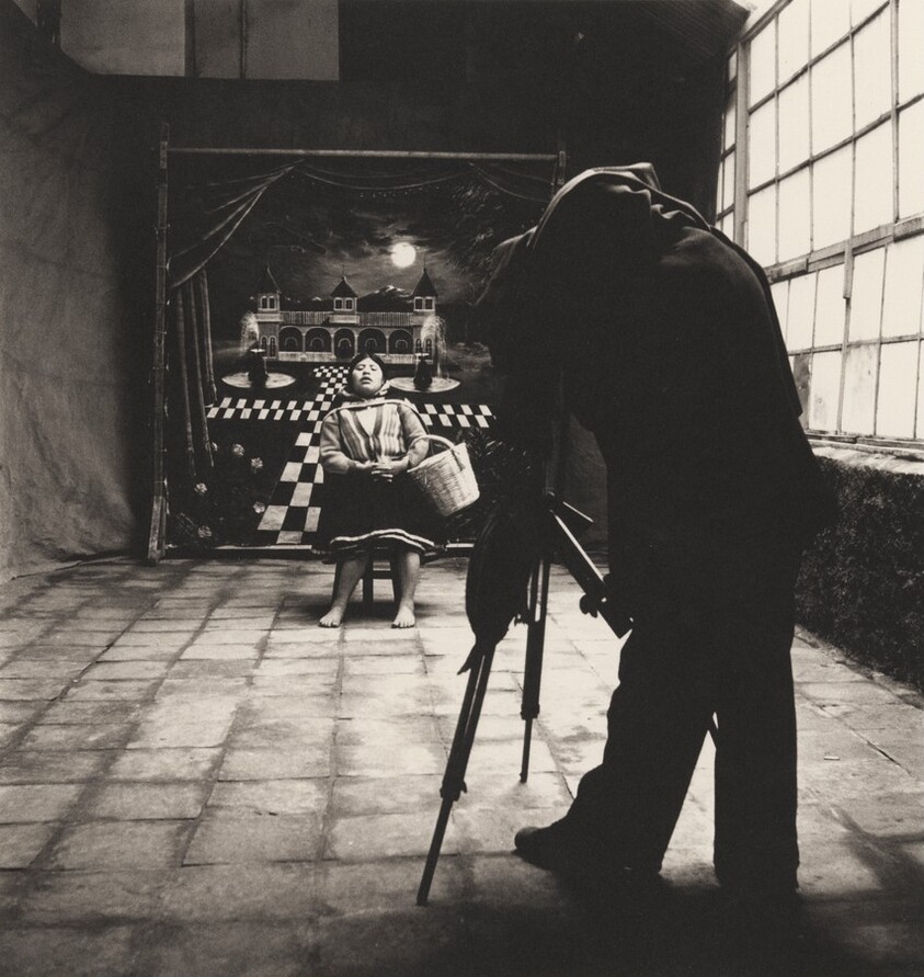 Town Photographer with Girl and Basket, Cuzco