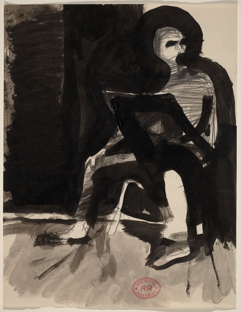 Untitled [seated figure abstracted]