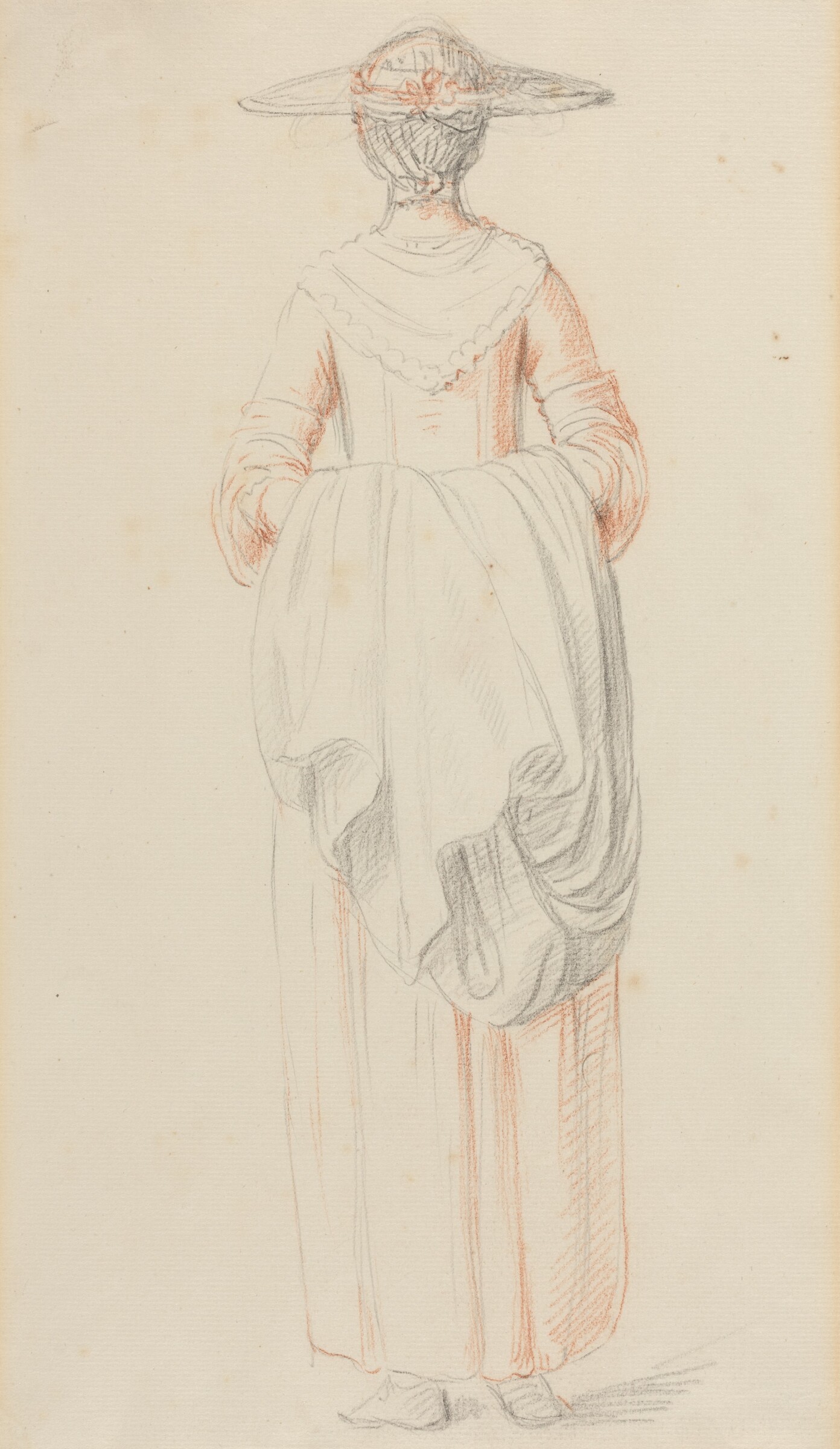 Lady Holding Her Cloak from Behind, William Hoare, 1760s