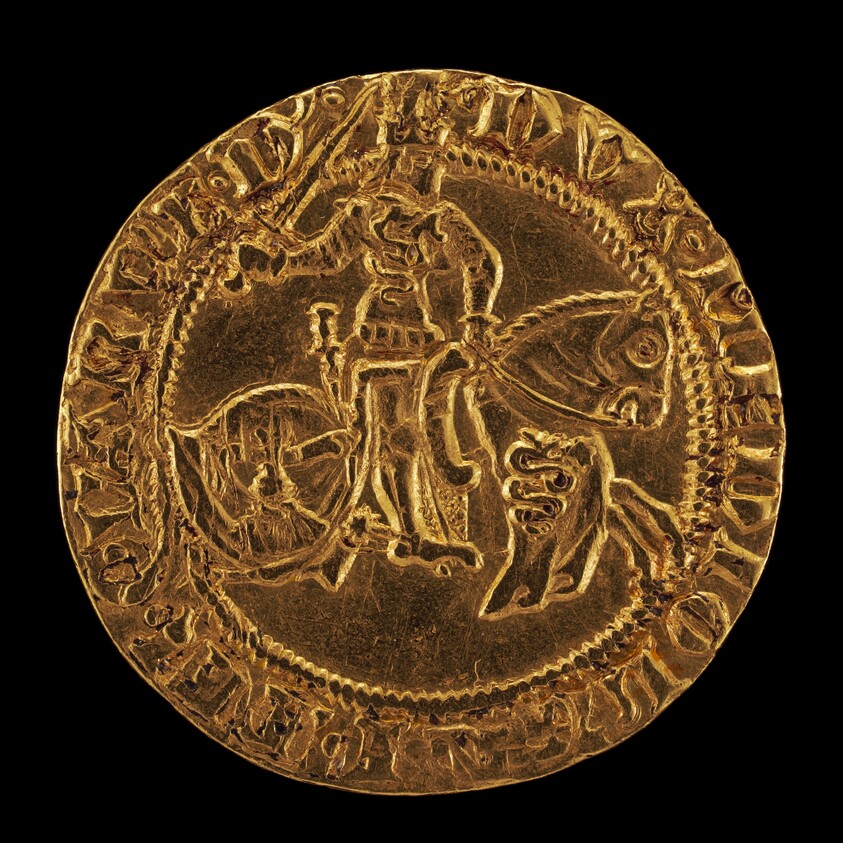 Francesco in Armor on Horseback, Wielding Sword [reverse]
