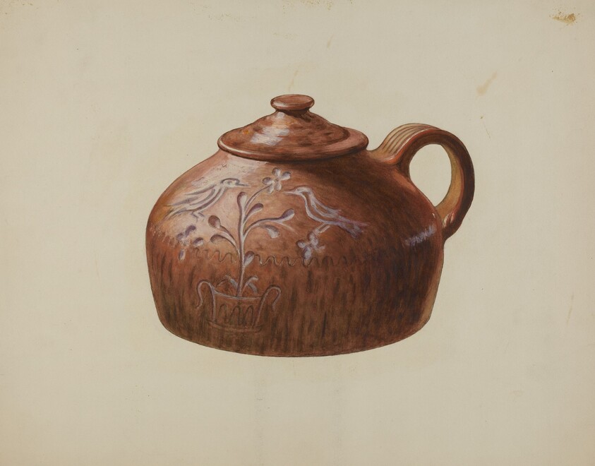 Pa. German Bean Pot with Lid