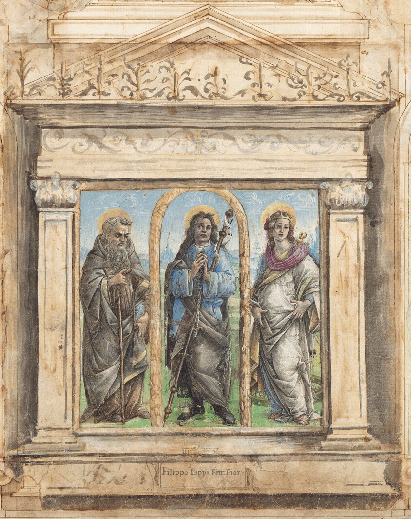 Saint Roch between Saints Anthony Abbot and Catherine of Alexandria