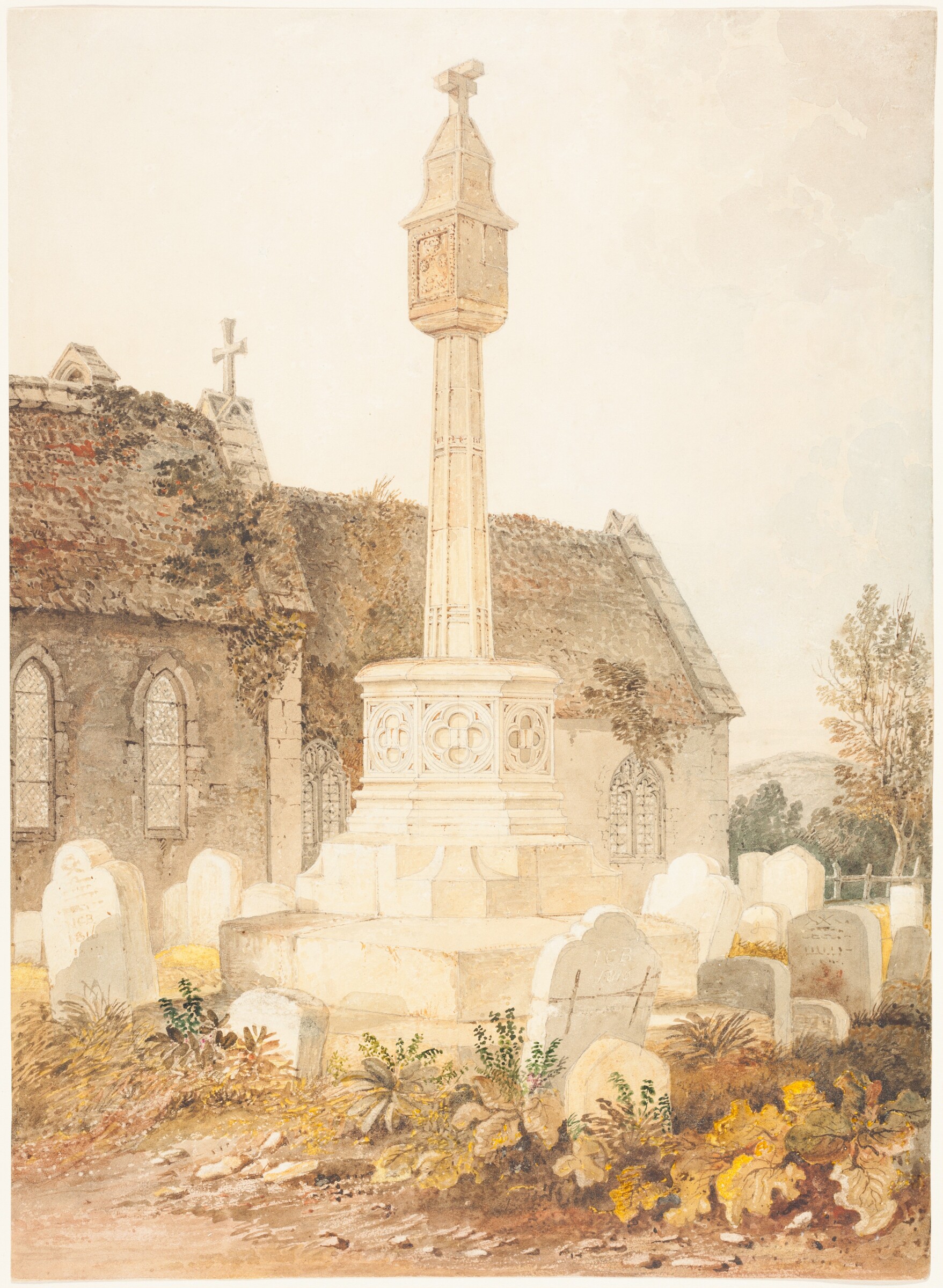 Monument in a Church Cemetery, John Chessell Buckler, 1816