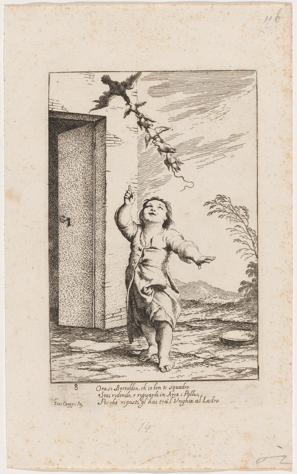 Bertoldino with the Birds Carried Away By the Kite
