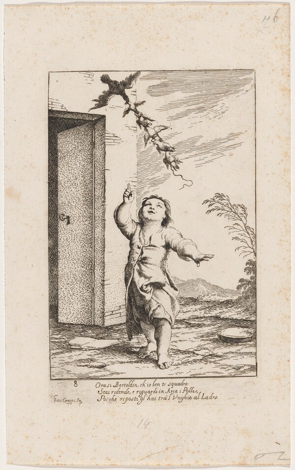 Bertoldino with the Birds Carried Away By the Kite