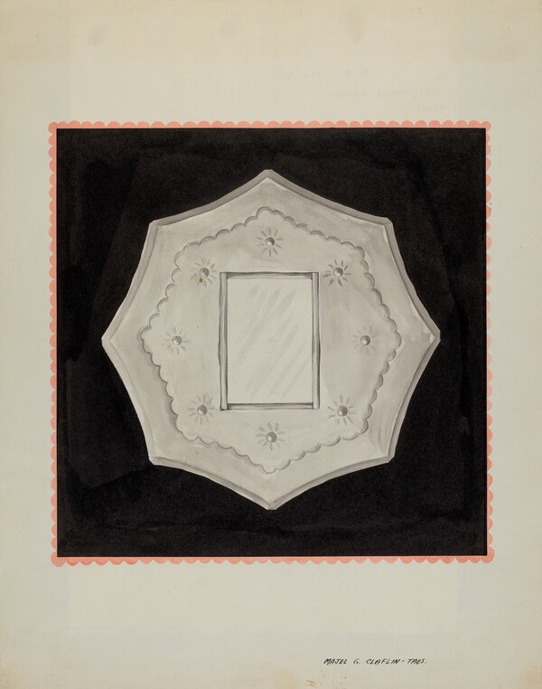 Small Tin Framed Mirror