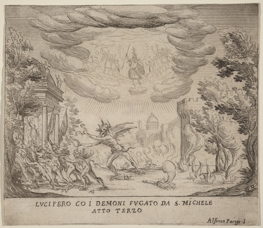 Lucifer and Demons Fleeing Saint Michael