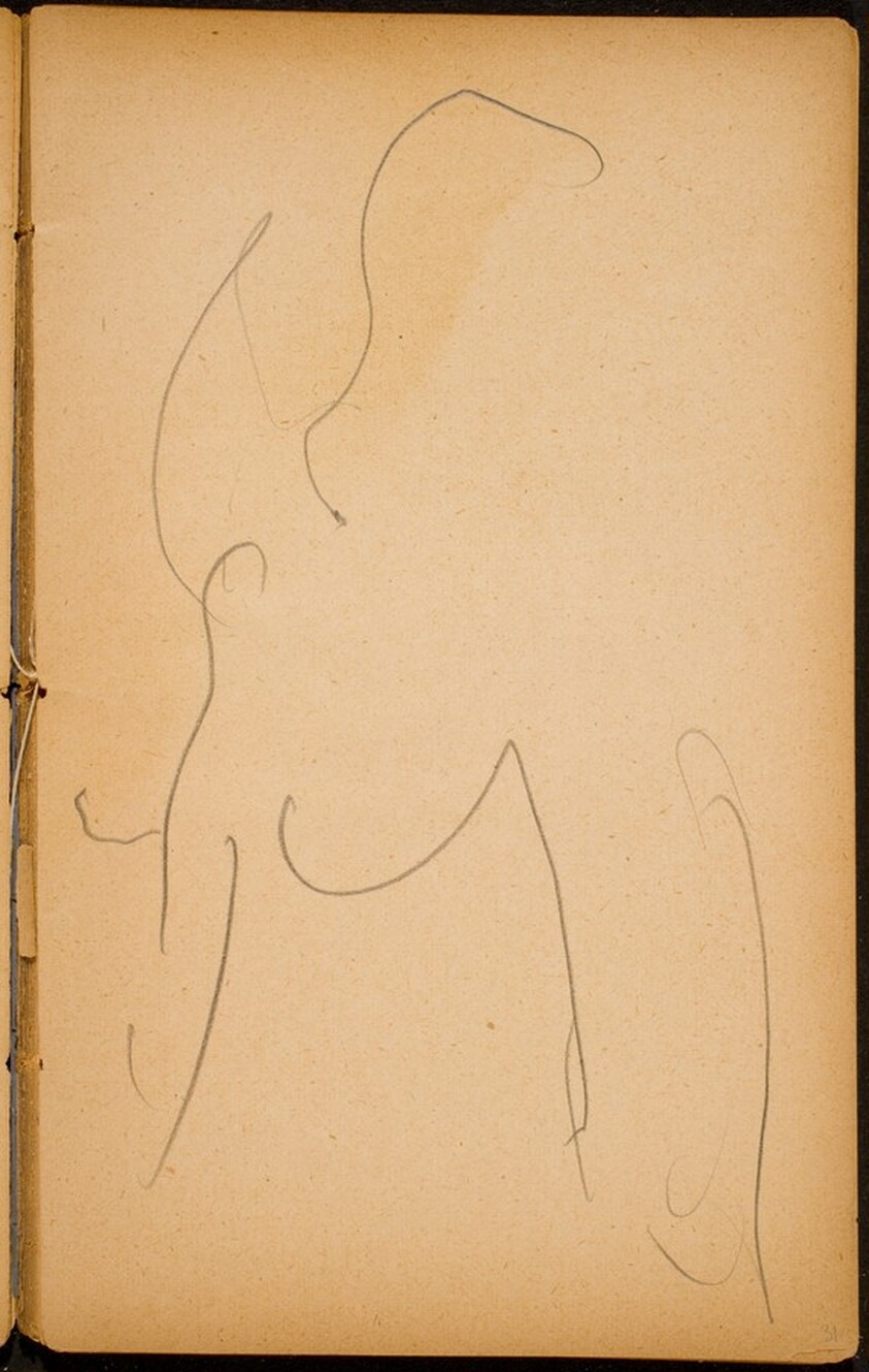 begonnene Elefantenstudie (Initial Sketch of an Elephant) [p. 31]