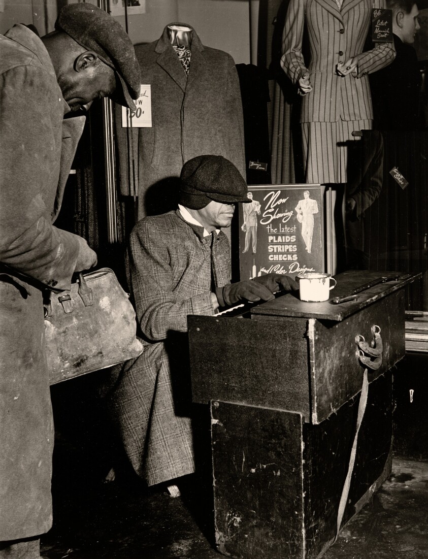 Blind Man with Street Piano, Chicago, Illinois