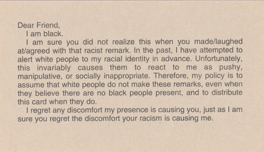 Calling Card (I am black)