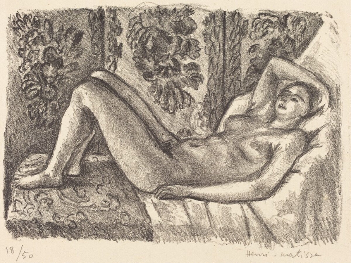 Reclining Nude with Louis XIV Screen (Nu couché au paravent Louis XIV)