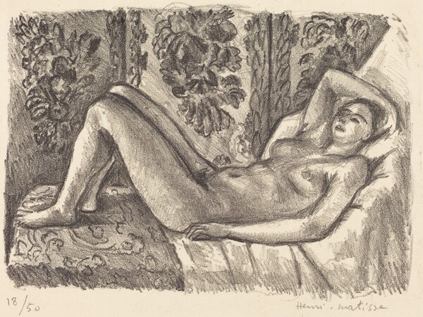 Reclining Nude with Louis XIV Screen (Nu couché au paravent Louis XIV)