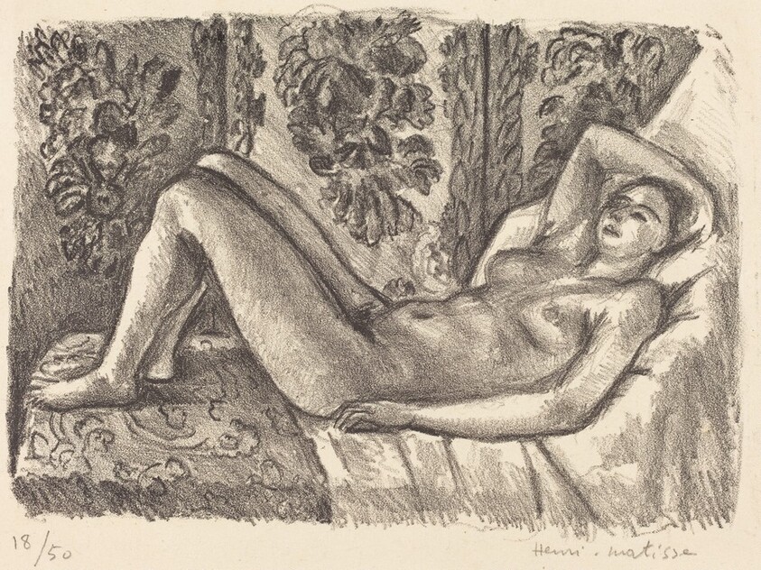 Reclining Nude with Louis XIV Screen (Nu couché au paravent Louis XIV)