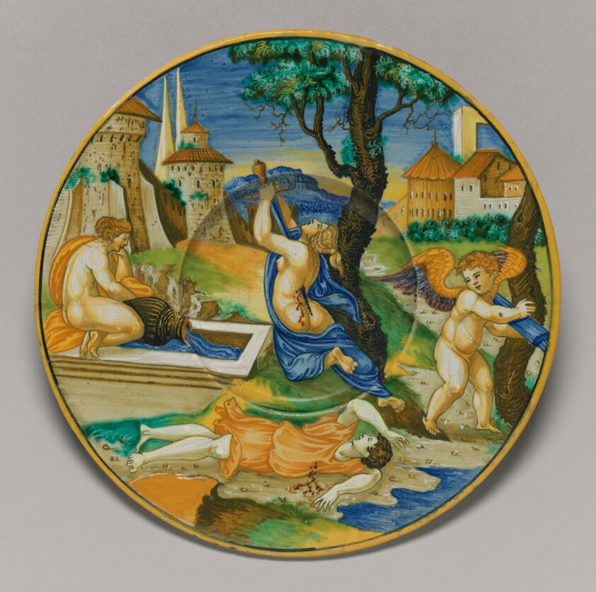 Plate with Pyramus and Thisbe