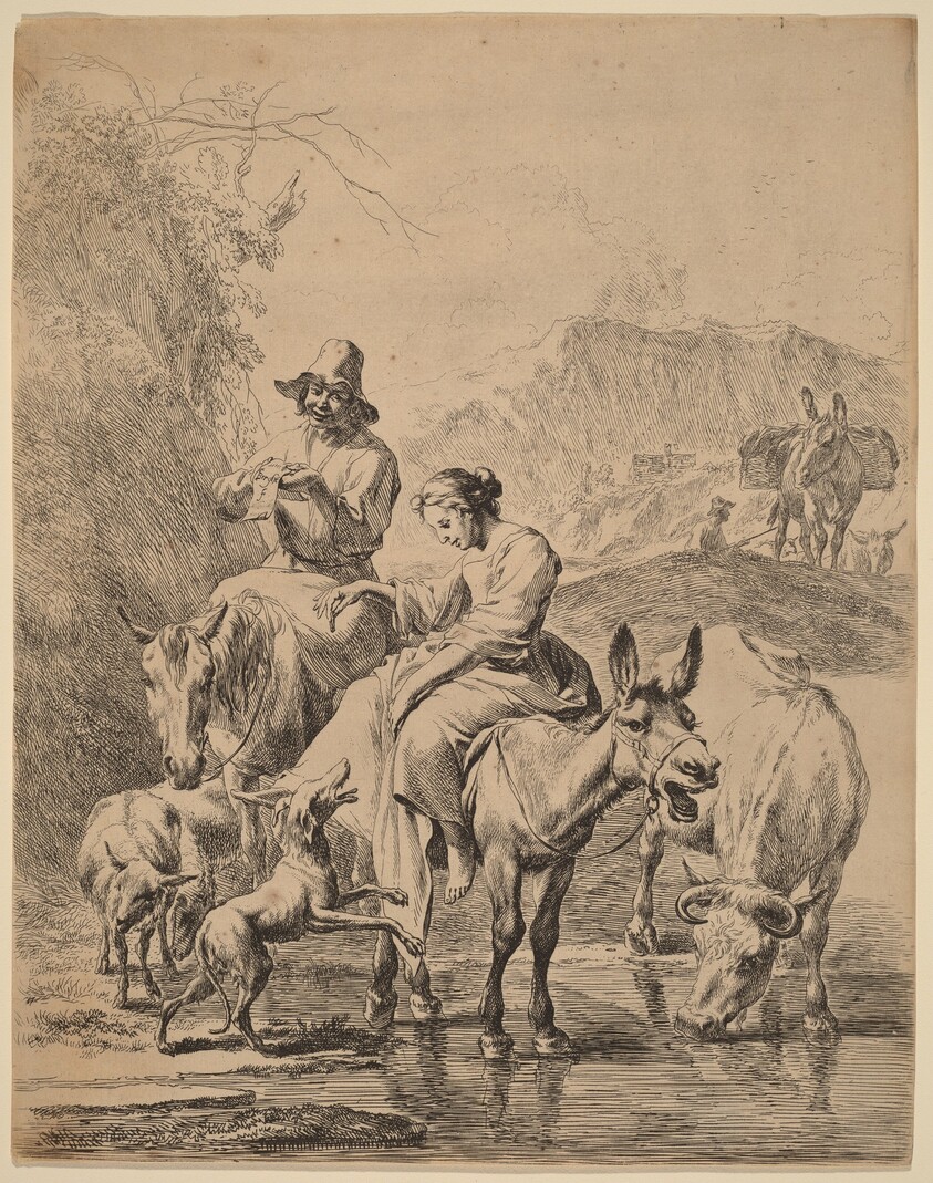 Shepherdess on a Donkey