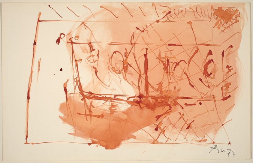 Mural Sketch [pen, ink, and wash]