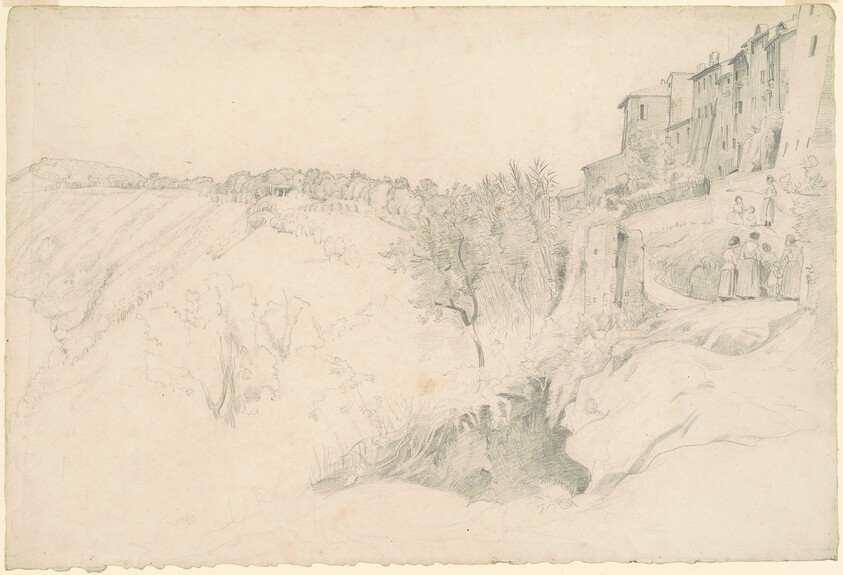 Hillside with Houses and Figures