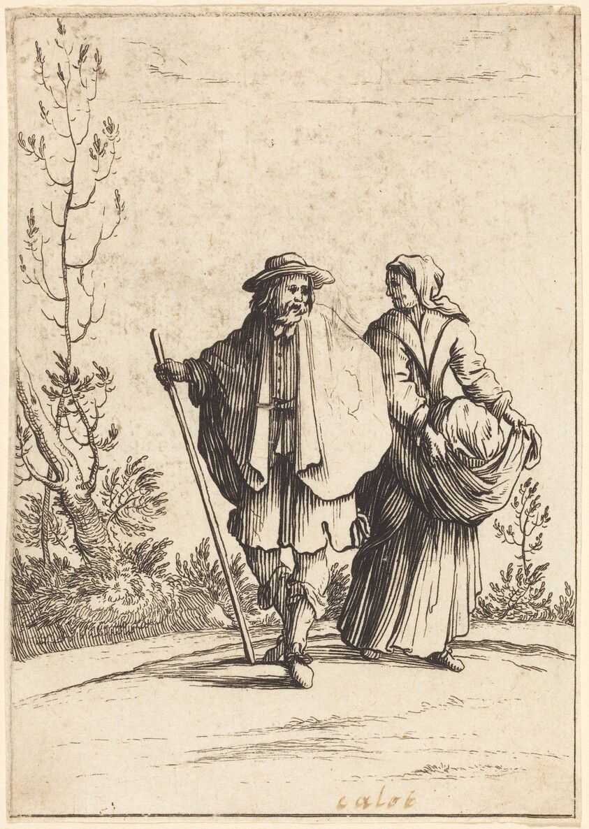 Beggar Couple, with Landscape in Background