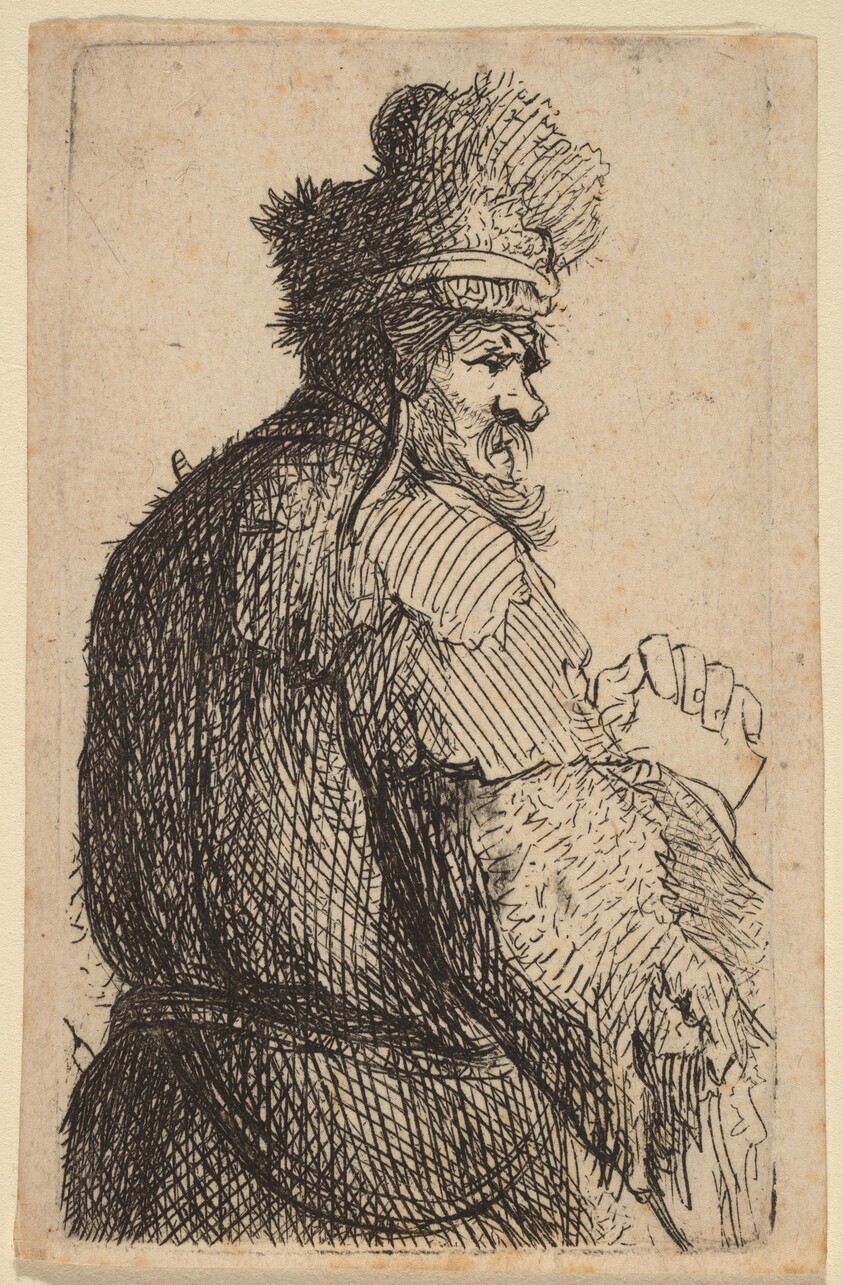 Old Man Seen from Behind, Profile to Right