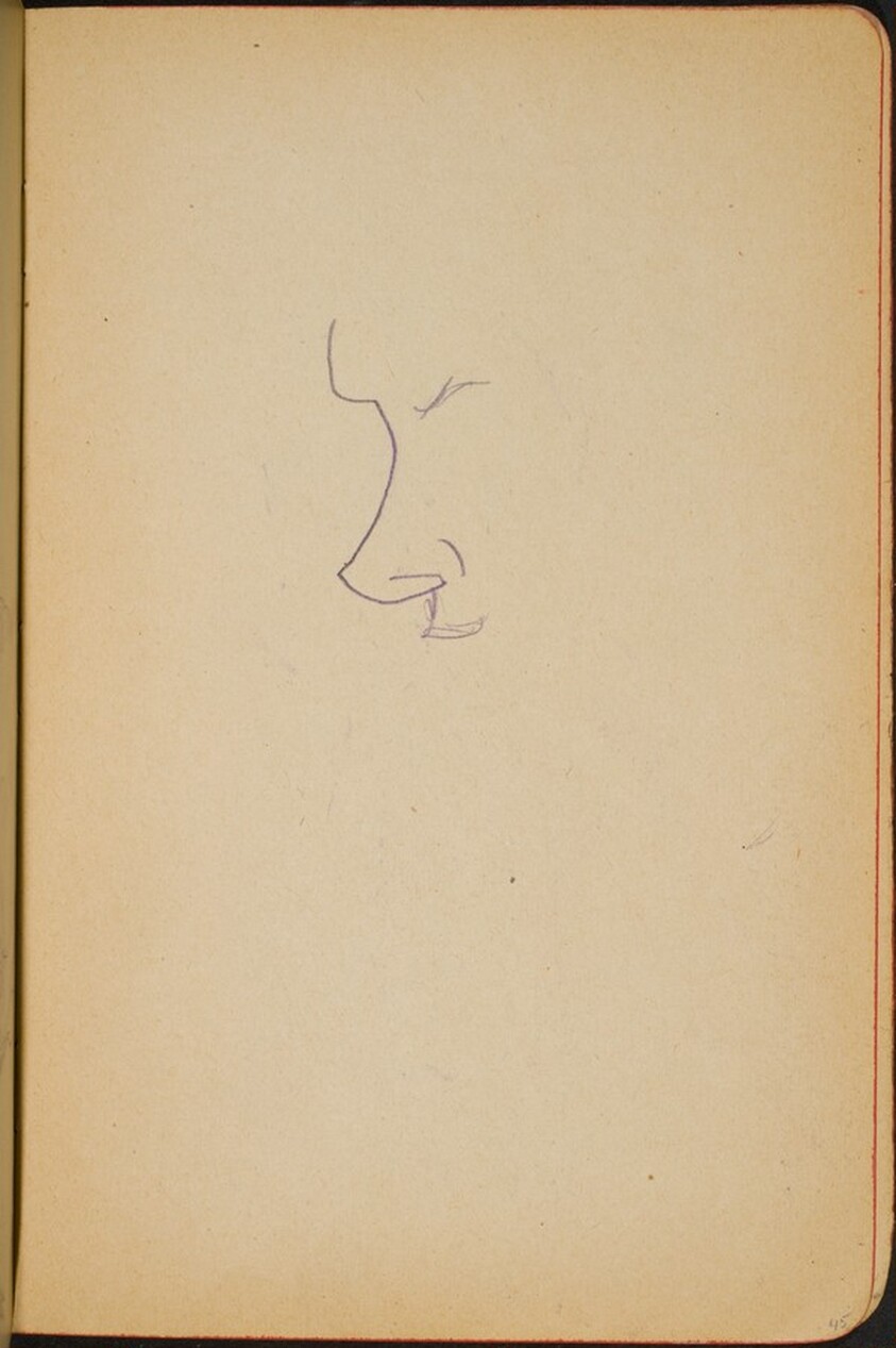 begonnene Skizze eines Gesichts (Initial Sketch of Profile) [p. 45]