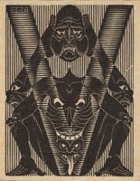 Initial V, M.C. Escher, probably 1932