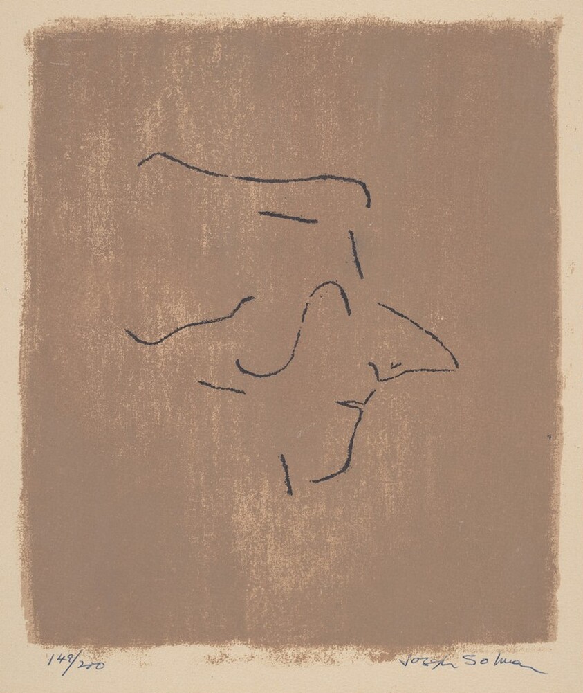 Untitled (Mozart Profile to Viewer's Right, on Brown Background)