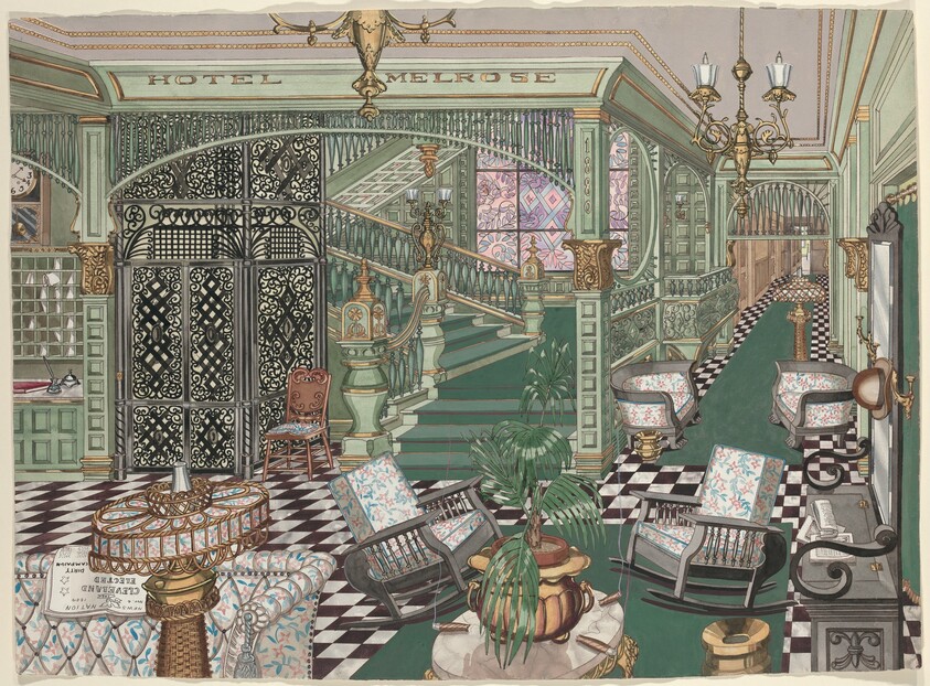 Hotel Melrose Lobby, 1880