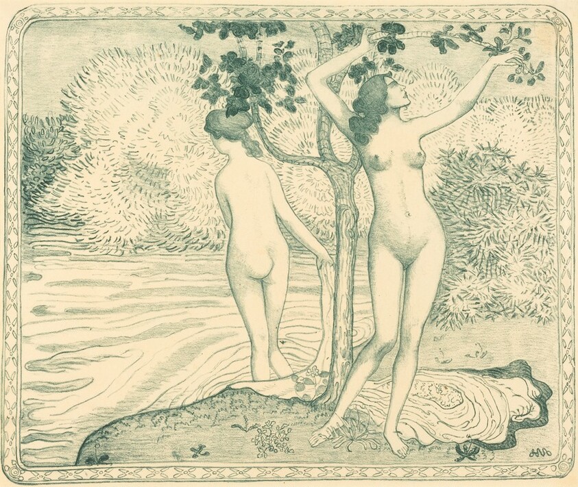 Two Nude Bathers under a Tree on the Water Bank (Deux baigneuses nues sous un arbre au bord de l'eau)