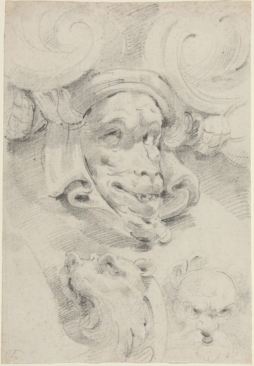 Ornamental Sketches with Grotesque Masks