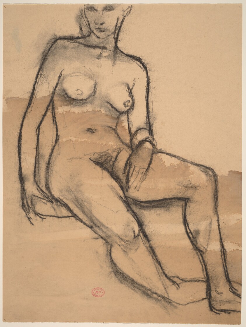 Untitled [seated nude with right foot turned under]