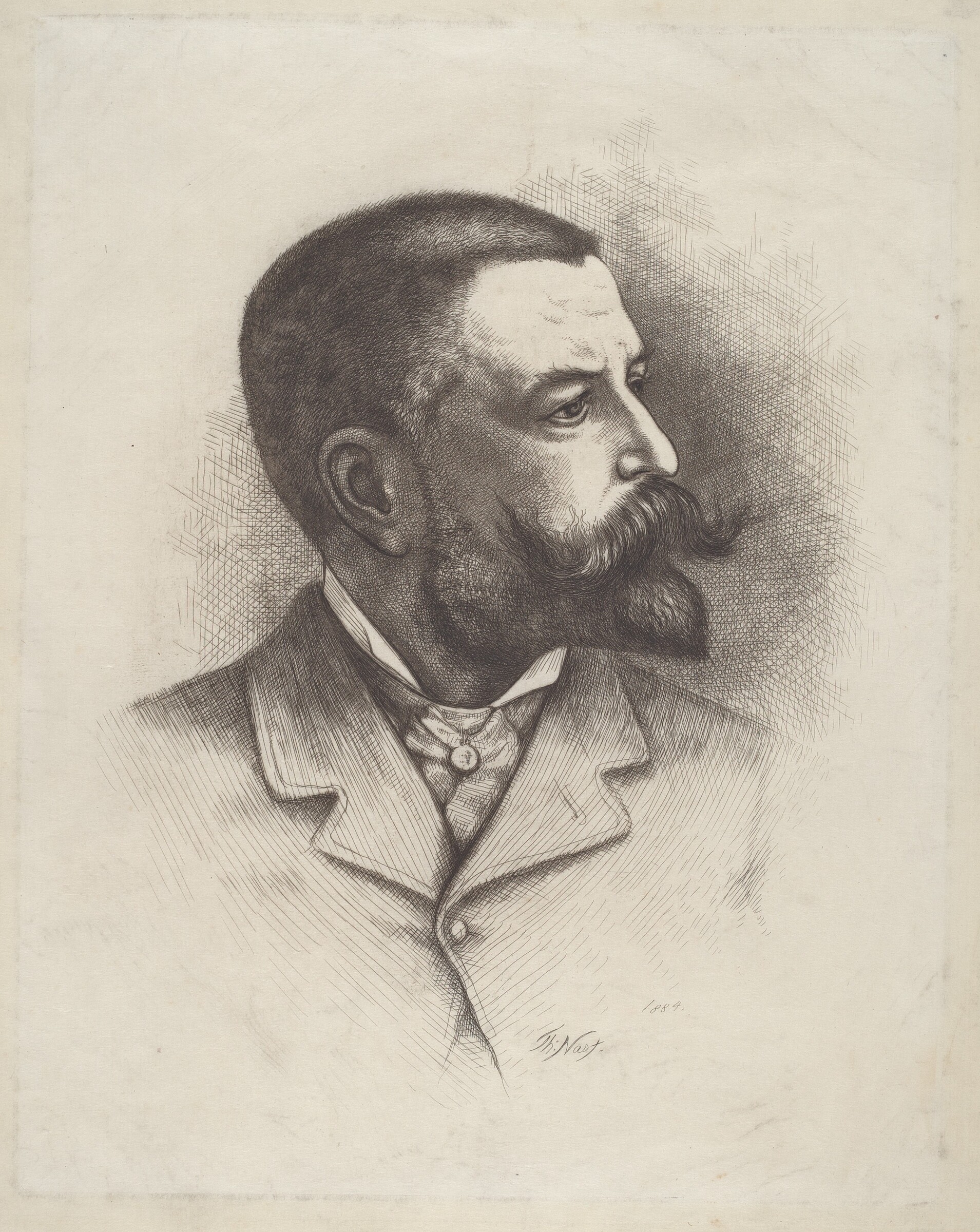 Self-Portrait, Thomas Nast, 1884