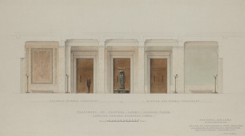 Treatment of Central Lobby Ground Floor Looking toward Entrance Lobby