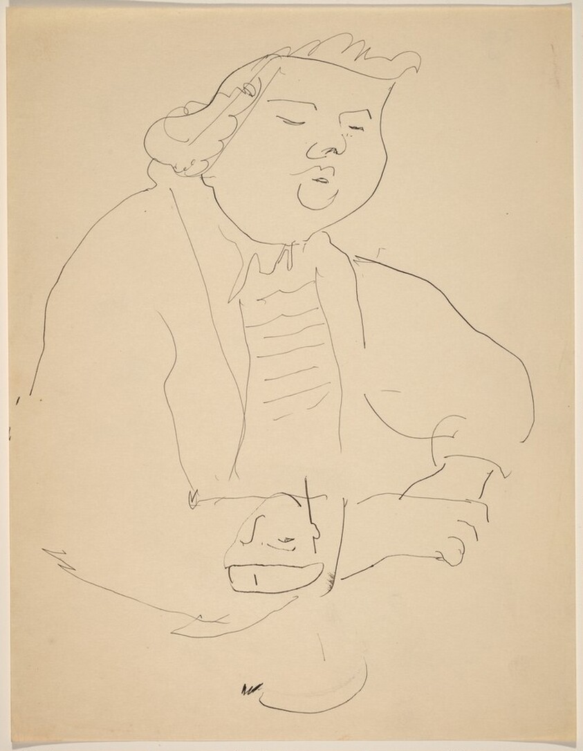 Half-Length Study of a Figure Wearing a Ruffled Collar and Sketch of a Boy's Head