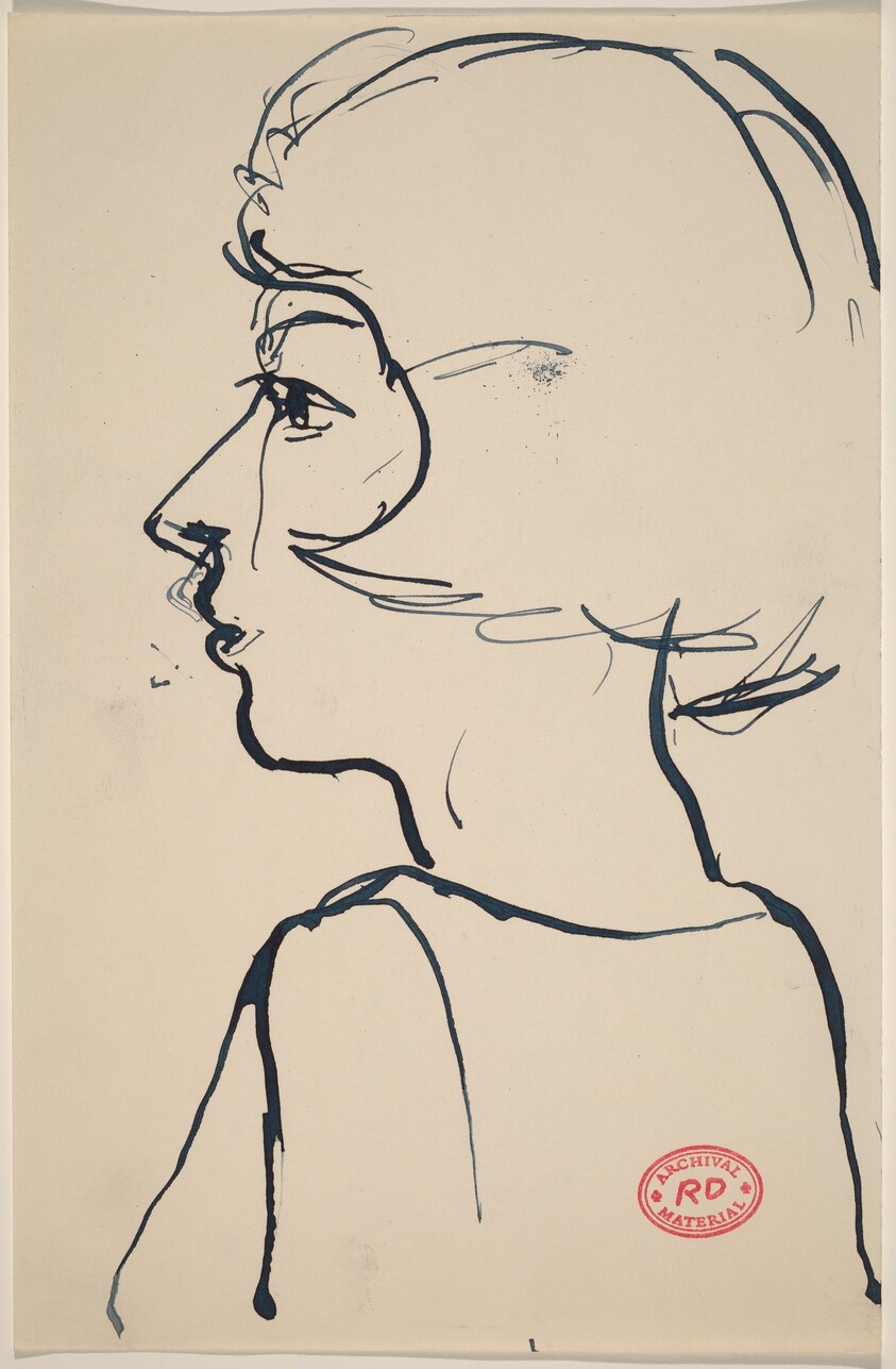 Untitled [young woman in profile, facing left]