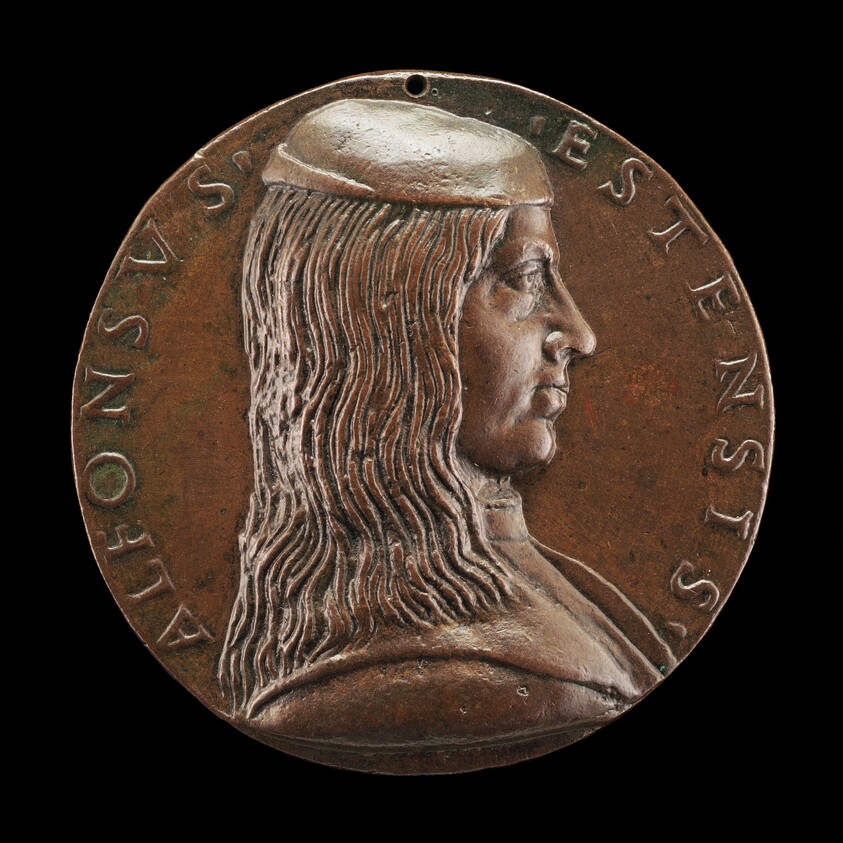 Alfonso I d'Este, 1476-1534, 3rd Duke of Ferrara, Modena and Reggio 1505 [obverse]