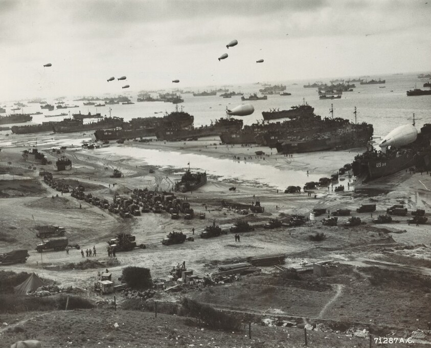 Title from caption on object: “Armed Services Mark Fifth Anniversary of D-Day”