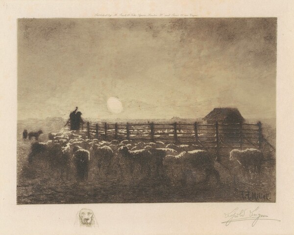A Shepherd Returning his Flock to the Fold
