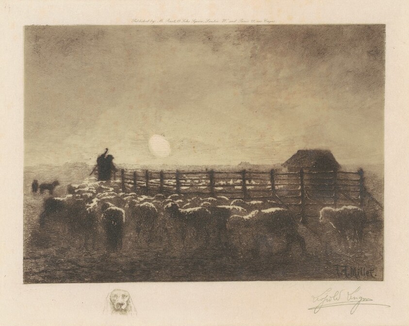 A Shepherd Returning his Flock to the Fold
