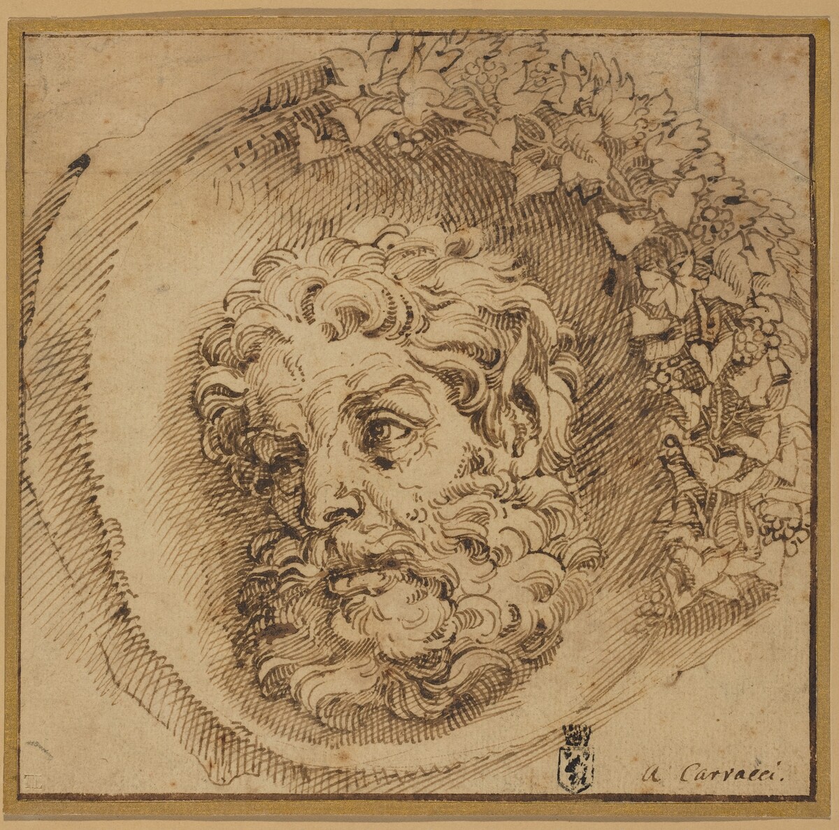 Head of a Faun in a Concave Roundel