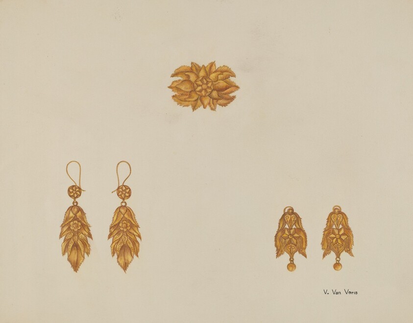 Brooch and Earrings