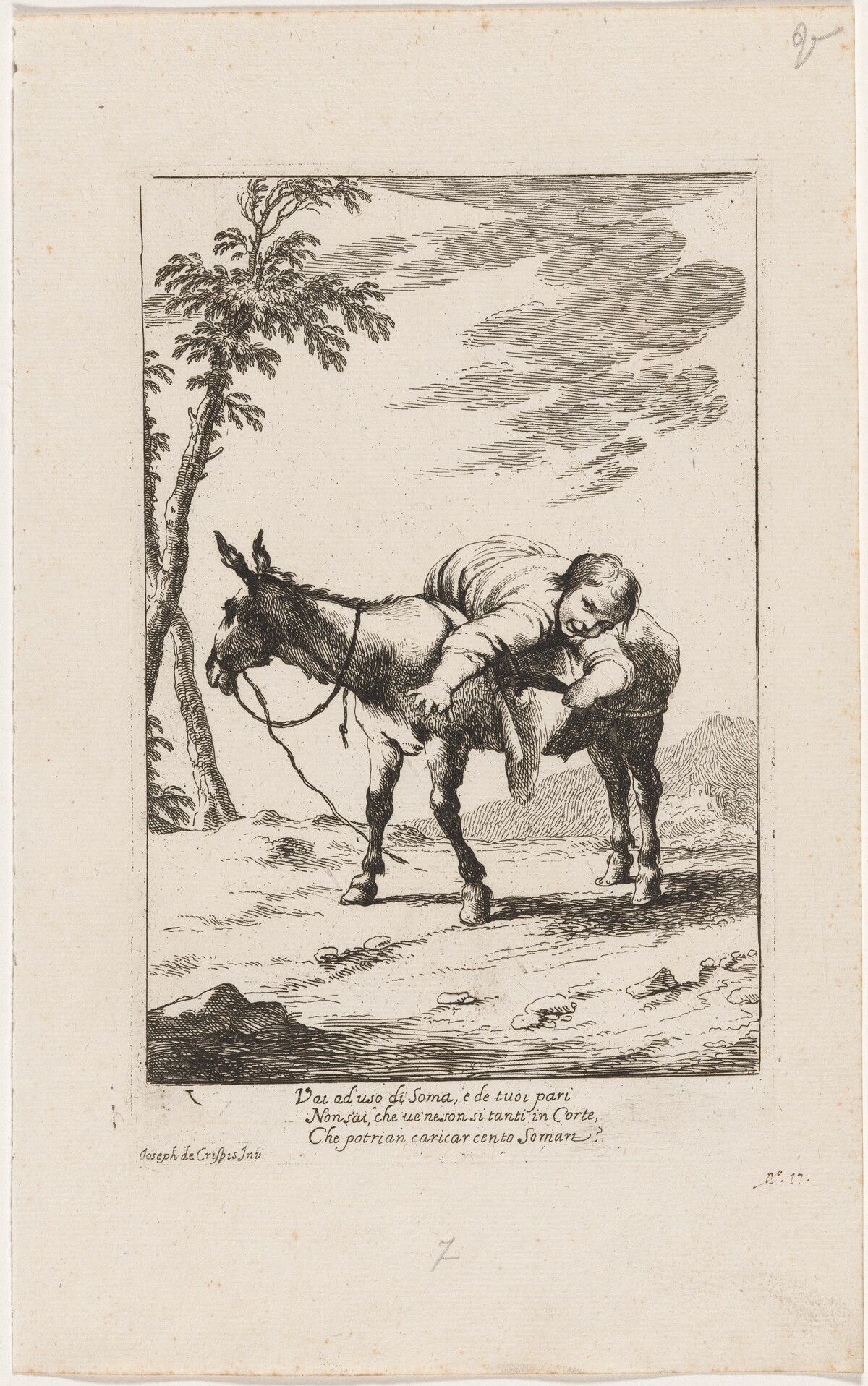 Bertoldino Lying on a Donkey