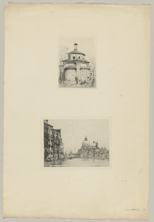 Two Peasant Women Before a Small Baptistry (above); Venice, Grand Canal (beow)