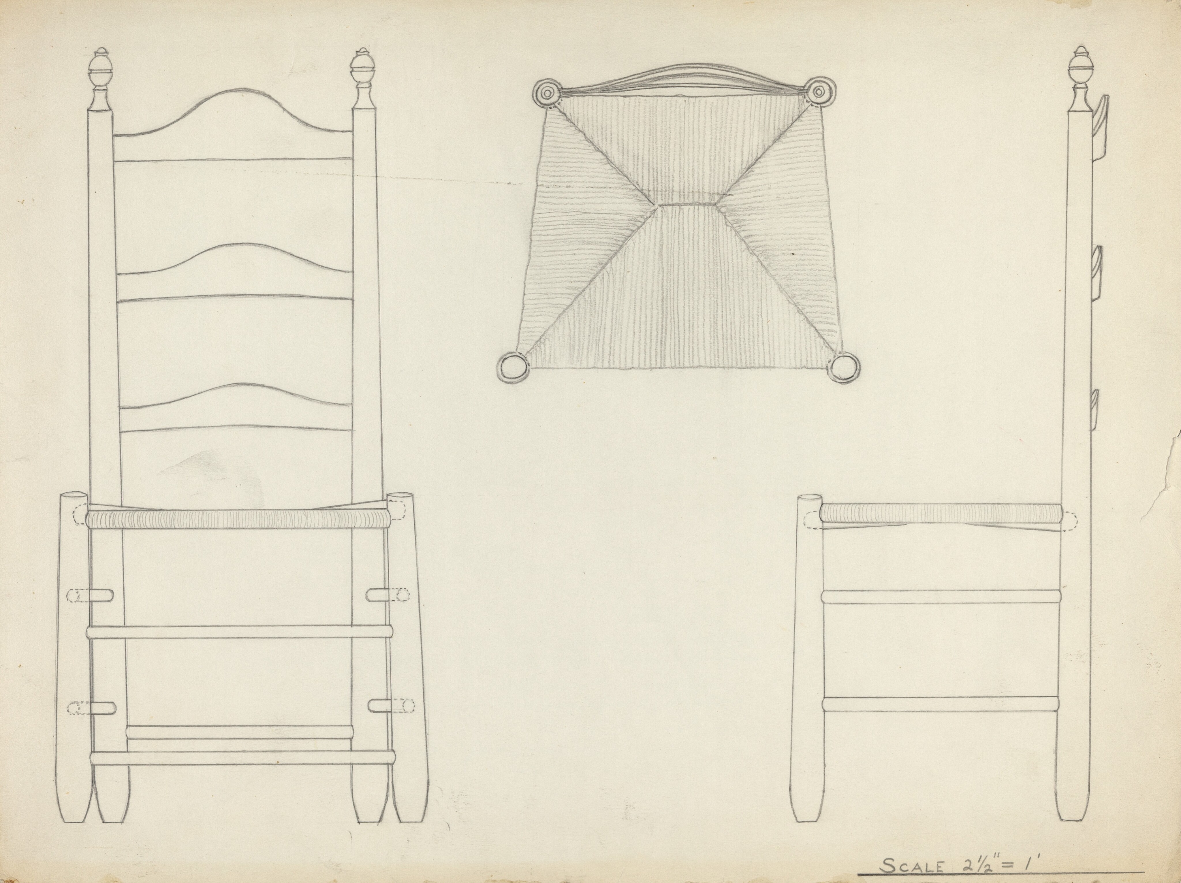 Study for Drawing of Chair by American 20th Century