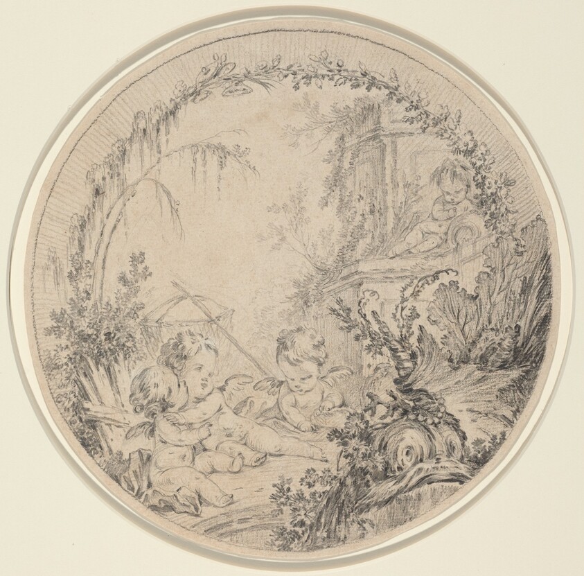 Three Putti with a Fishing Net