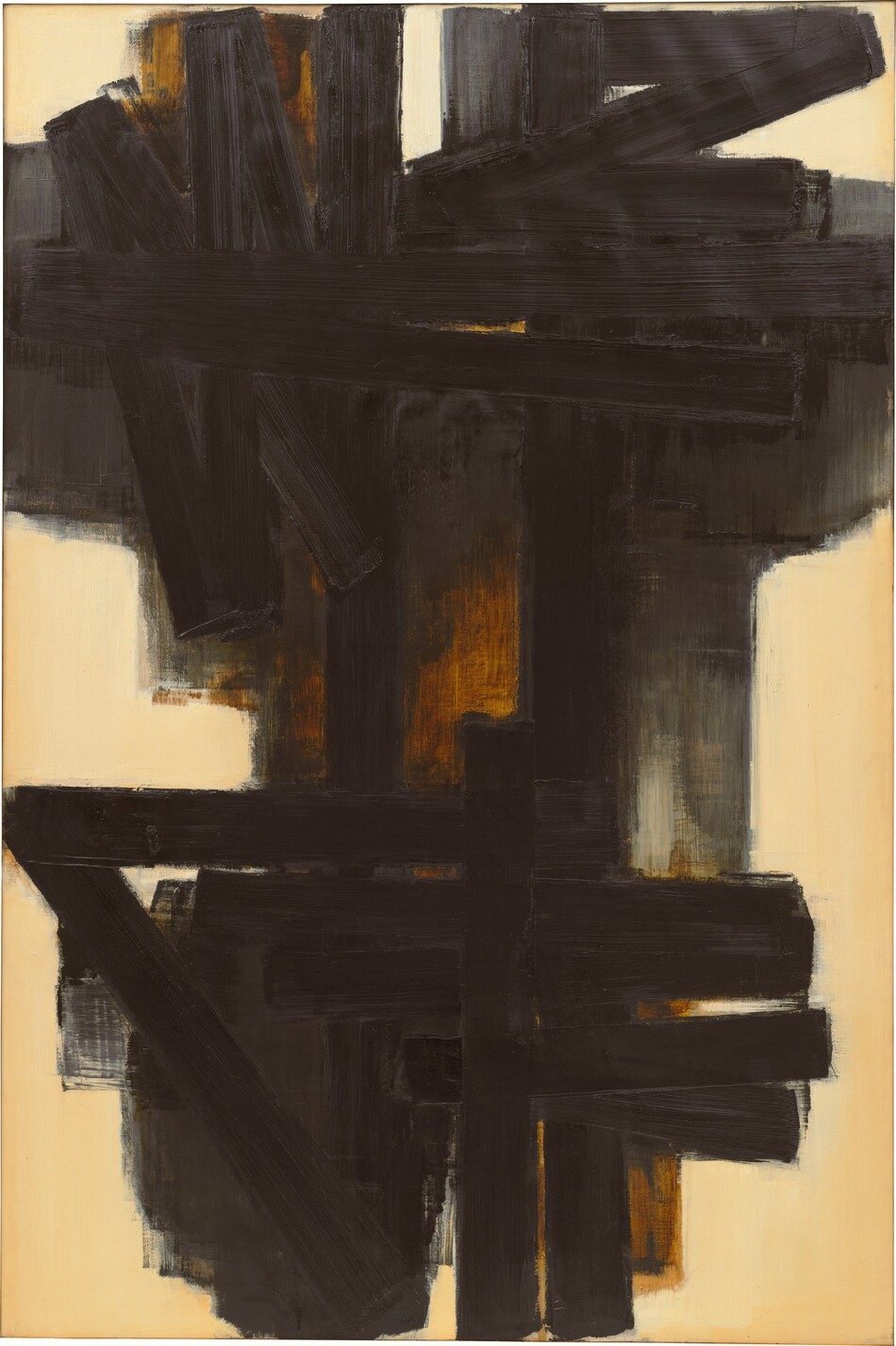 Peinture 130 x 89 cm, 6 mars 1955 by Pierre Soulages