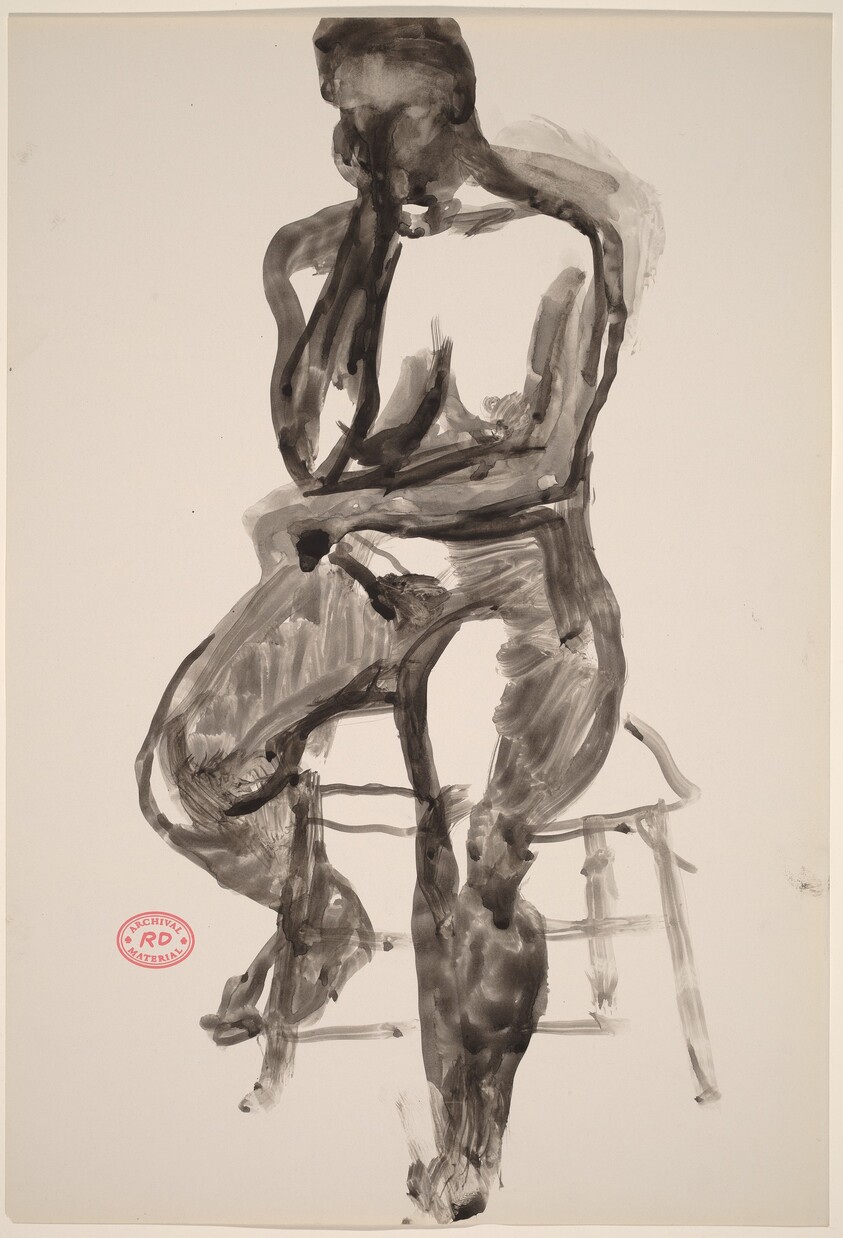 Untitled [seated female nude with head on right hand]
