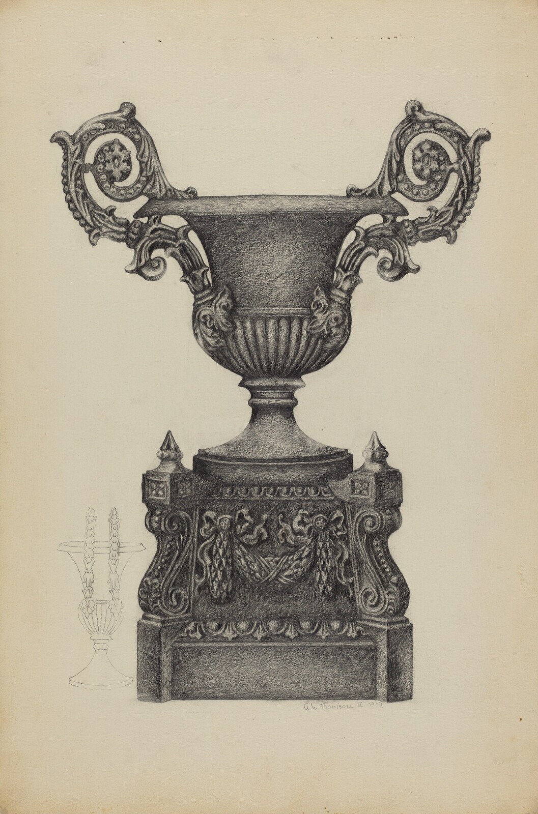 Cast Iron Urn, Austin L. Davison, c. 1937